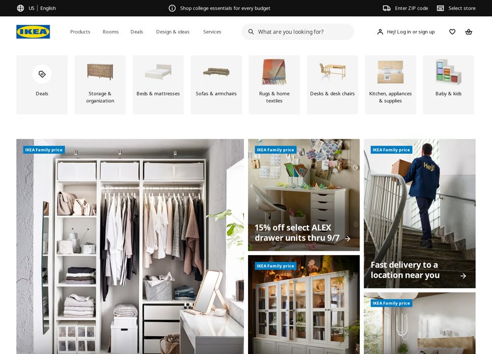 Screenshot of IKEA US Homepage