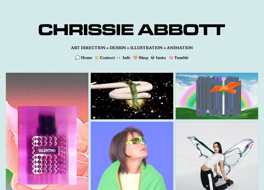 Screenshot of Chrissie Abbott Portfolio