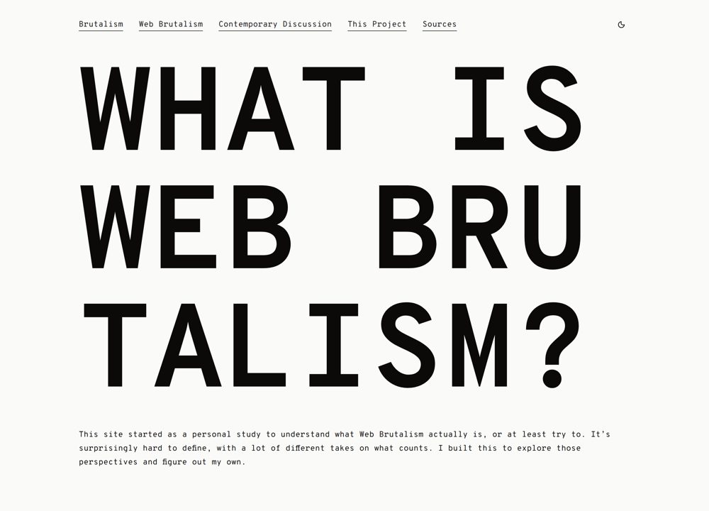 Screenshot of What is Web Brutalism