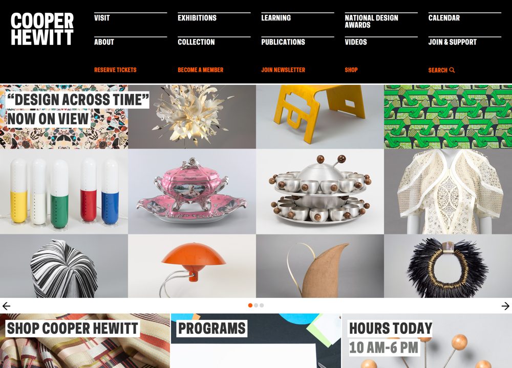 Screenshot of Cooper Hewitt Smithsonian Design Museum - Modernist Grid System