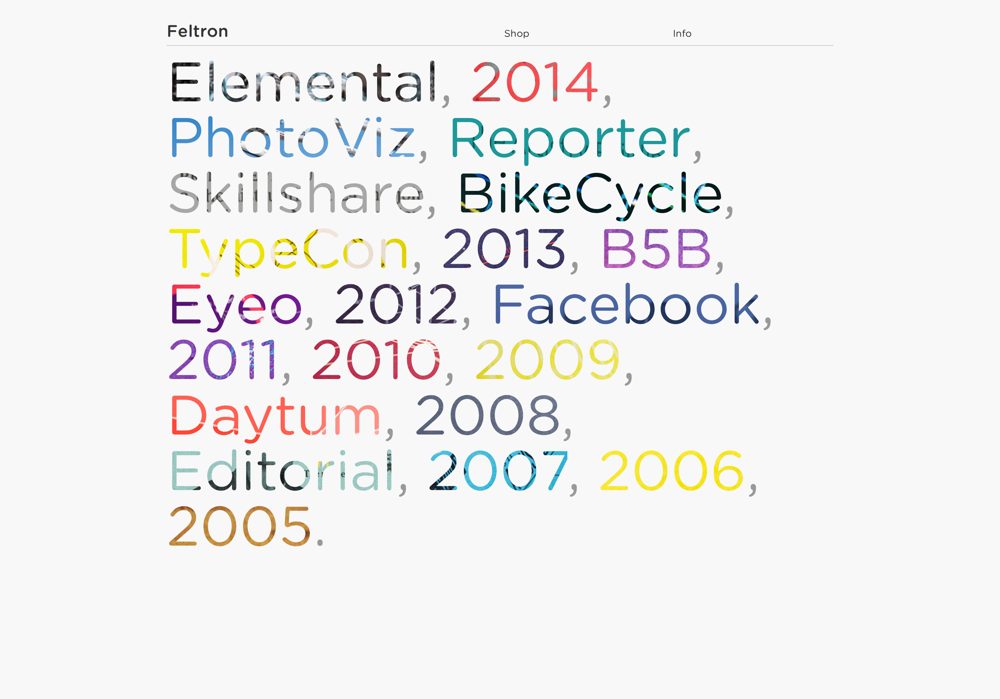 Screenshot of Feltron - Nicholas Felton Data Visualization Portfolio