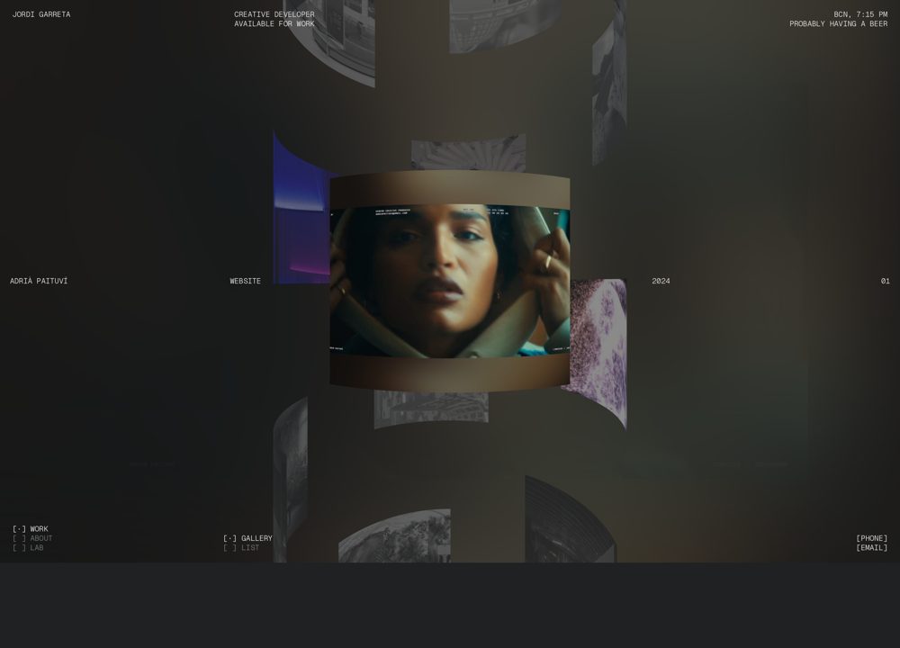 Screenshot of Jordi Garreta Creative Developer Portfolio