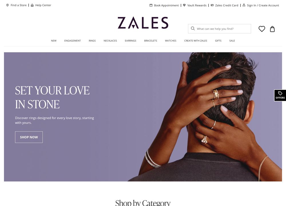 Screenshot of Zales Jewelry