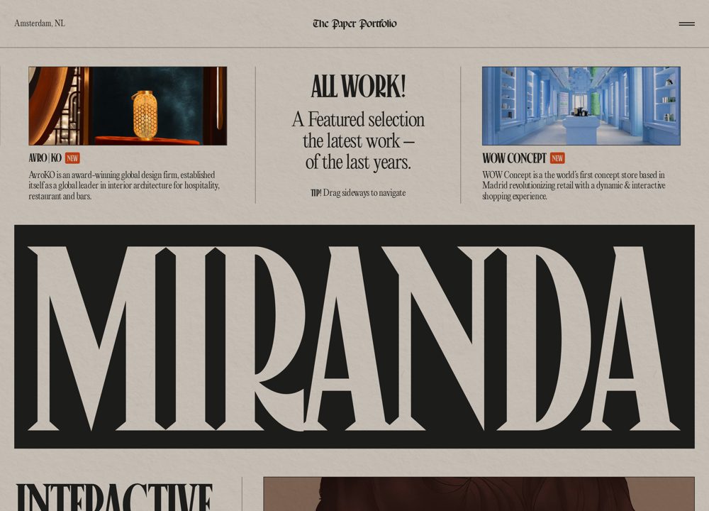 Screenshot of Niccolò Miranda Paper Portfolio