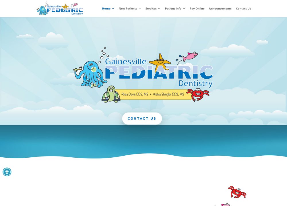 Screenshot of Gainesville Pediatric Dentistry