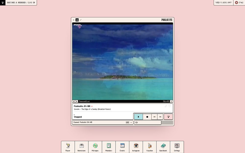 Screenshot of Poolsuite - Retro Internet Radio