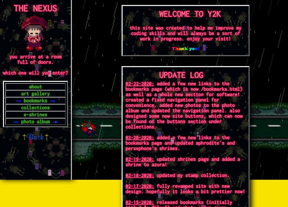 Screenshot of Y2K Neocities Personal Site