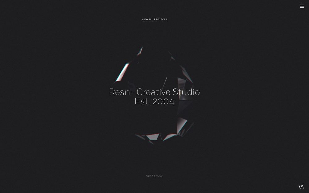 Screenshot of Resn - Dark 3D Portfolio Experience
