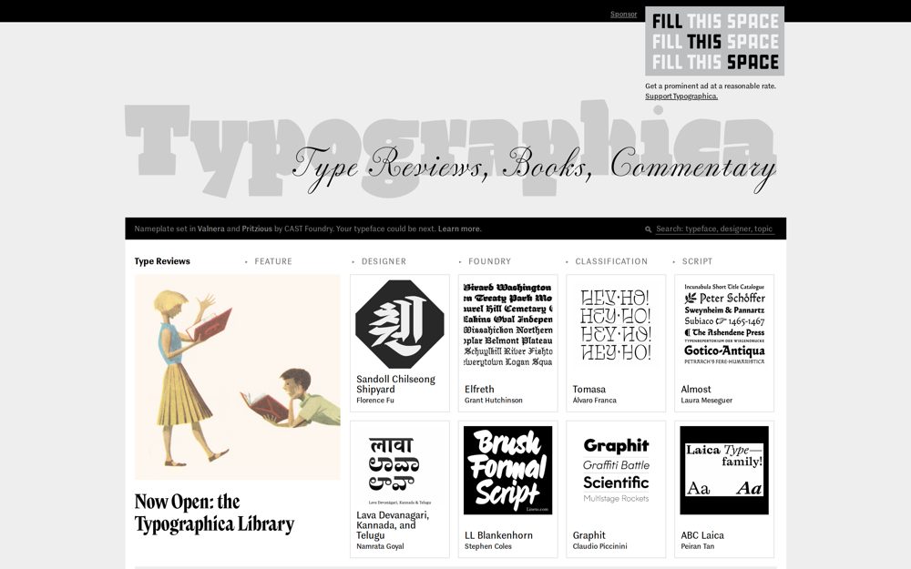 Screenshot of Typographica - Type Reviews and Commentary